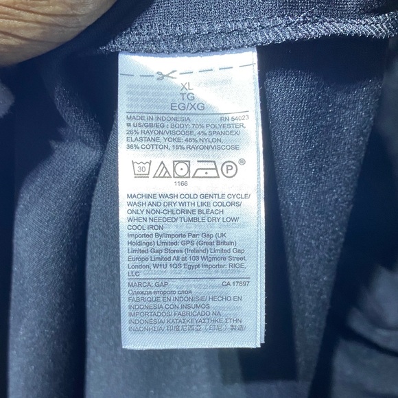 GAP Black Long Sleeve Dress with Lace Yoke - Picture 5 of 5